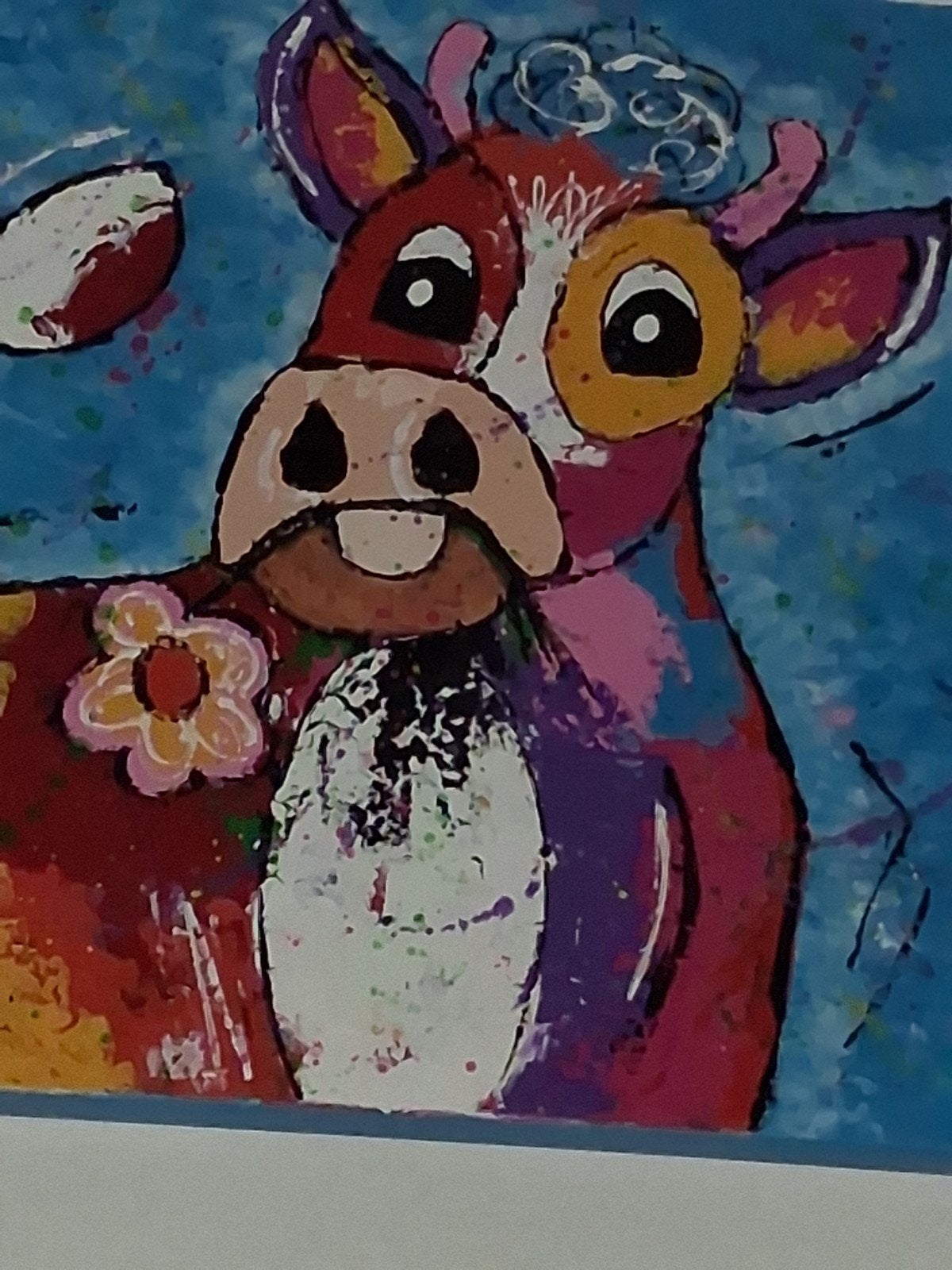 Vrolijk schilderij koe, Antiek en Kunst, Kunst | Schilderijen | Modern, Ophalen