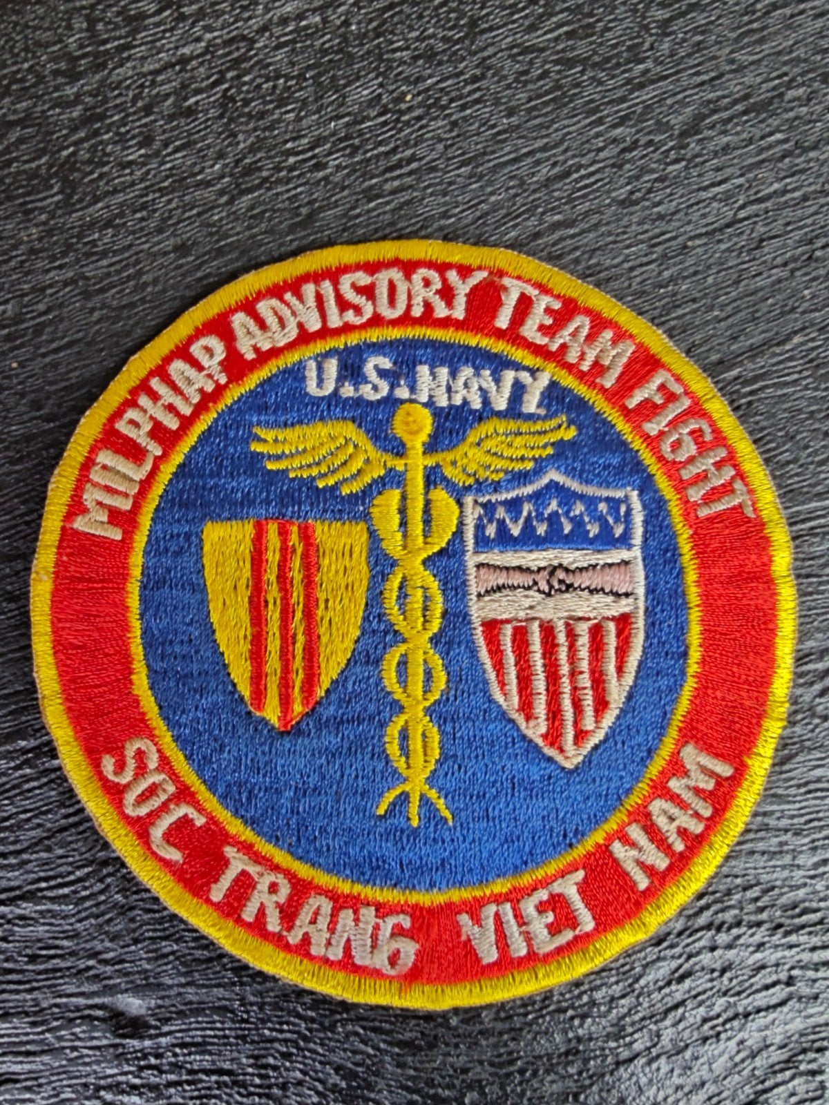 PATCH , US Navy Vietnam MILPHAP Advisory Team Eight Soc Tran, Verzamelen, Ophalen of Verzenden, Marine, Amerika, Embleem of Badge