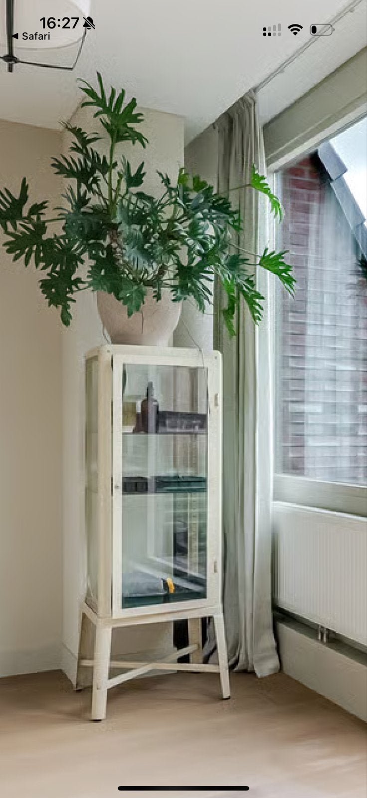 Ikea fabrikor Vintage metalen vitrinekast met glazen deuren, Ophalen of Verzenden, Gebruikt