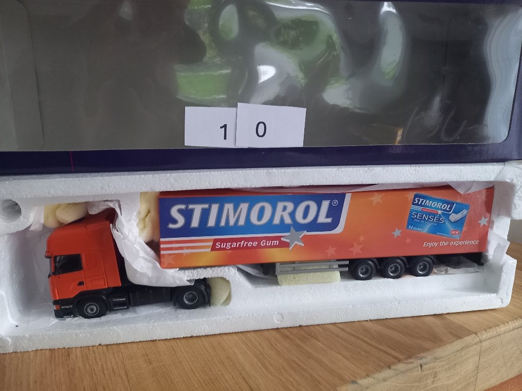 10)Scania Lion Toys Miniatuur metalen vrachtwagen 1:50, Ophalen of Verzenden, Zo goed als nieuw, Bus of Vrachtwagen, Lion Toys