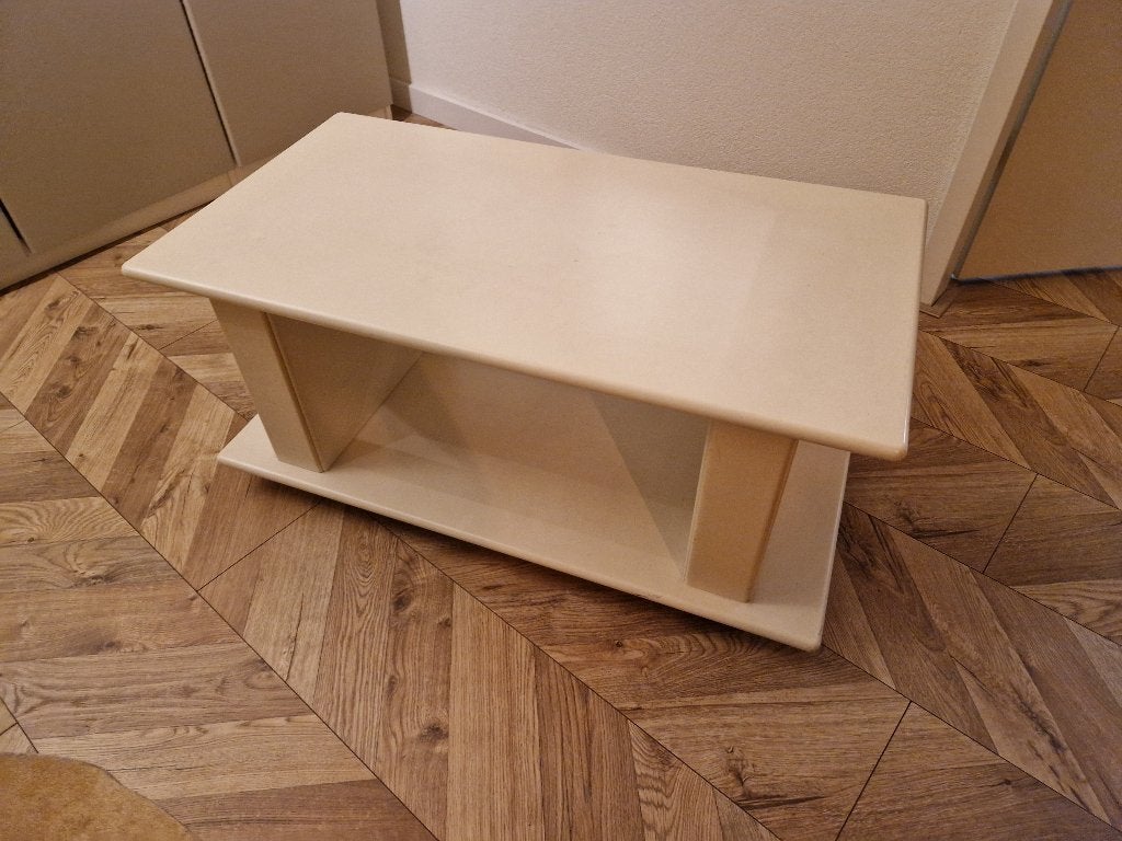 Witte salontafel op wielen, Ophalen, Gebruikt, 50 tot 100 cm, 50 tot 100 cm