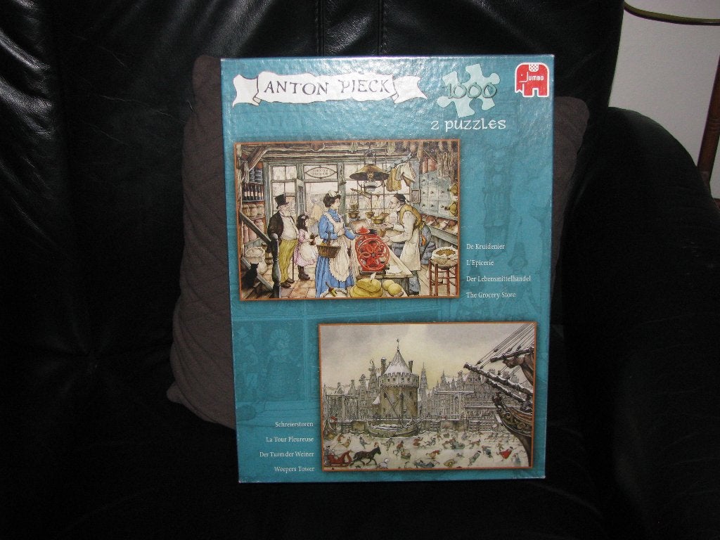 Puzzel 2 x 1000 stukjes. Anton pieck. Merk : Jumbo, Ophalen of Verzenden, 500 t/m 1500 stukjes, Gebruikt, Legpuzzel
