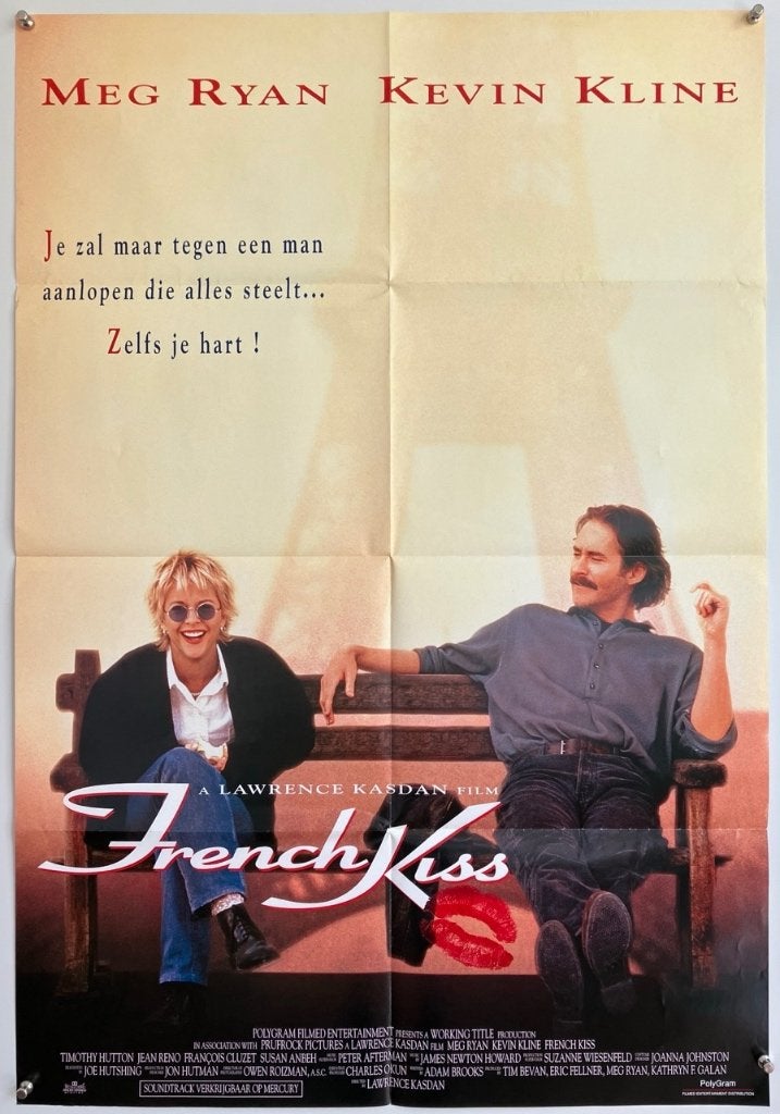 French Kiss (1995) - Originele filmposter, Ophalen of Verzenden, Gebruikt, A1 t/m A3, Film en Tv