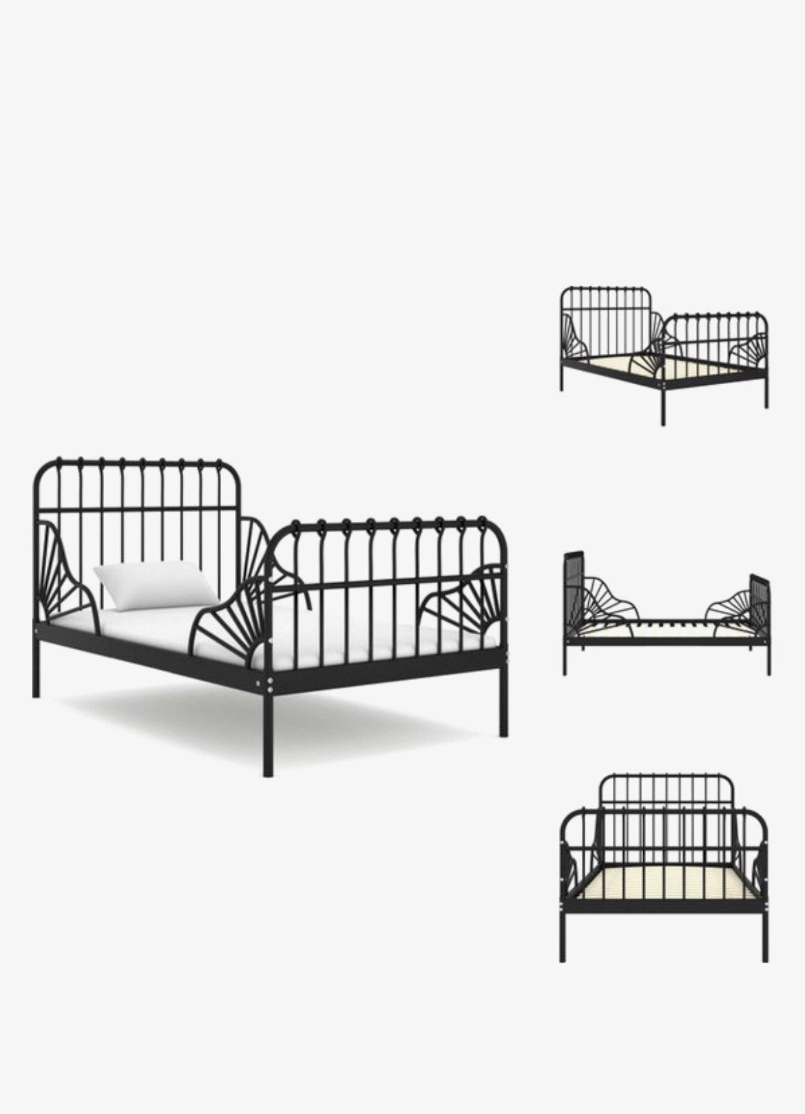 NIEUW Zwart ikea minnen meegroei bed, Ophalen, Nieuw, 70 tot 85 cm, Lattenbodem