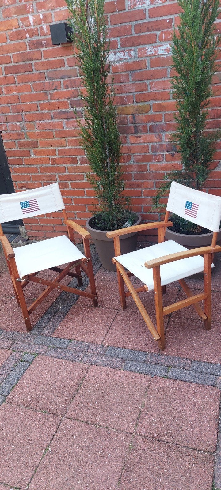 tuinstoeltjes/ boodstoelen, Ophalen, Gebruikt, Hout, Inklapbaar
