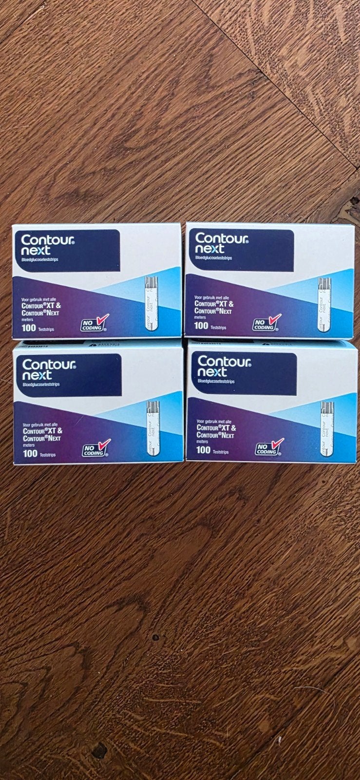 4x Contour Next Bloedglucoseteststrips (100 stuks per doos), Diversen, Verzenden, Nieuw
