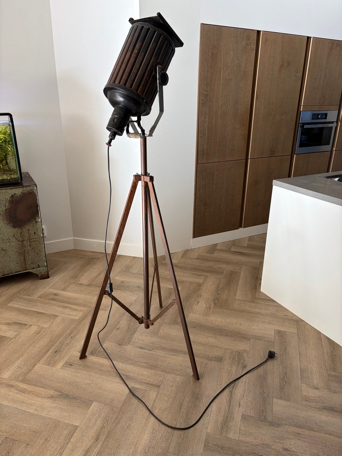 Vintage Industriële theater spotlight lamp, Ophalen
