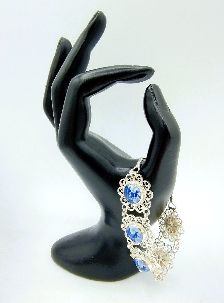 Authentieke Delfts blauwe zilveren armband, 18 cm, Info@zilverwebsite.nl, Nieuw, Zilverwebsite.nl, Postbus 112