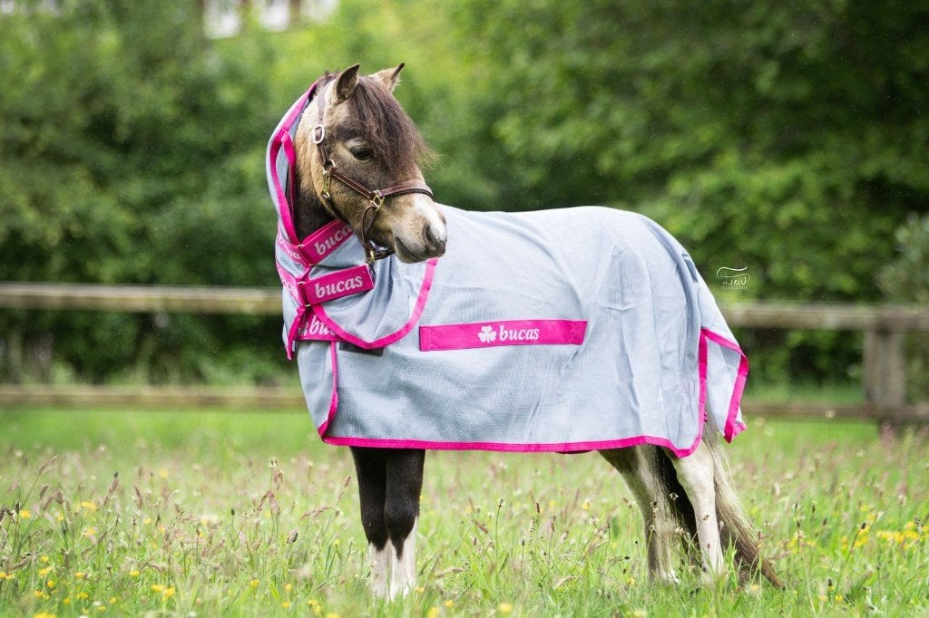 Bucas Buzz-Off & Neck Blue/blossom, Dieren en Toebehoren, Bucas, Vliegendeken, Afneembare hals, Nieuw