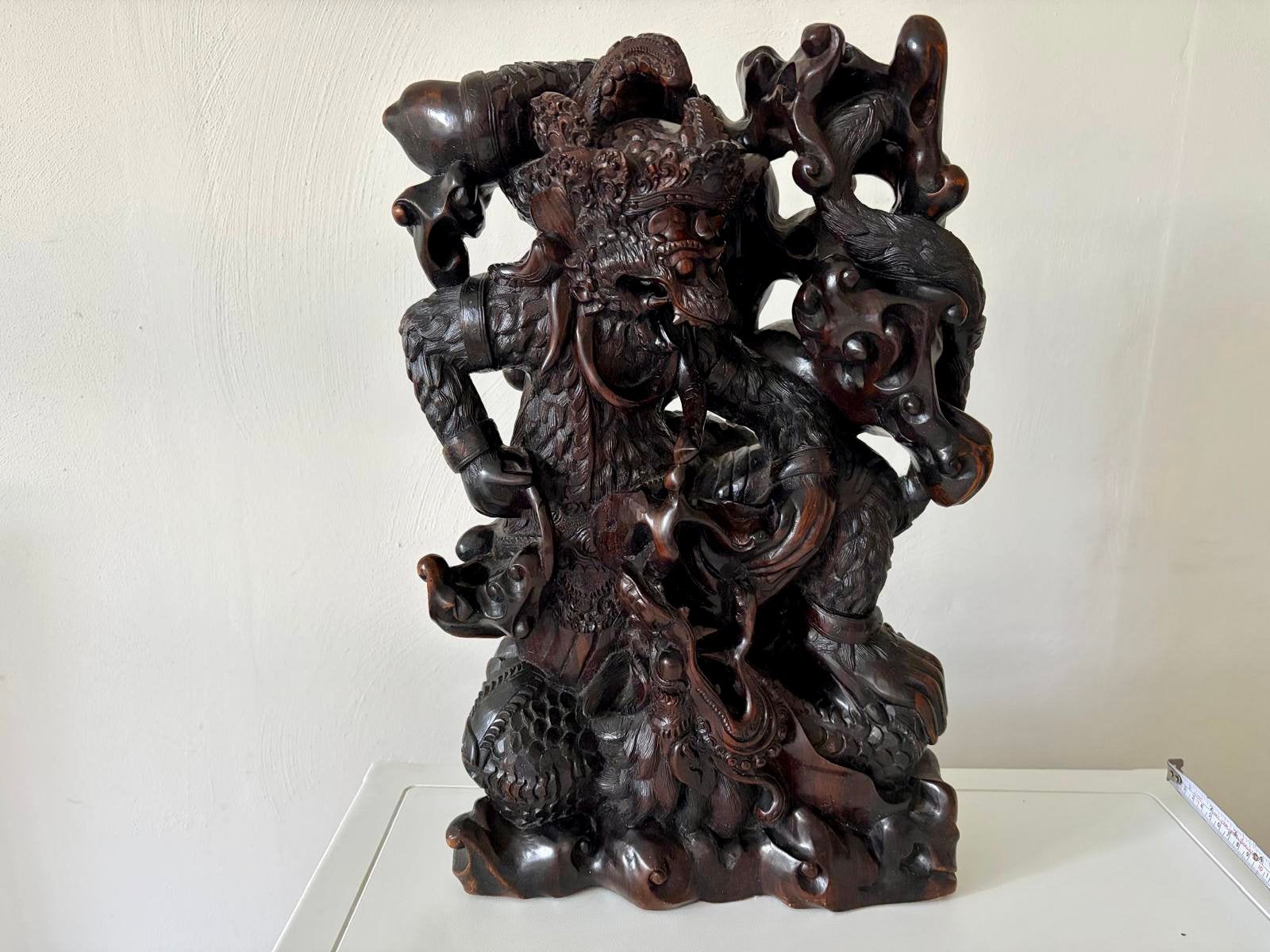 Balinees Houtsnijwerk Hanuman & Draak | Topkwaliteit, Ophalen