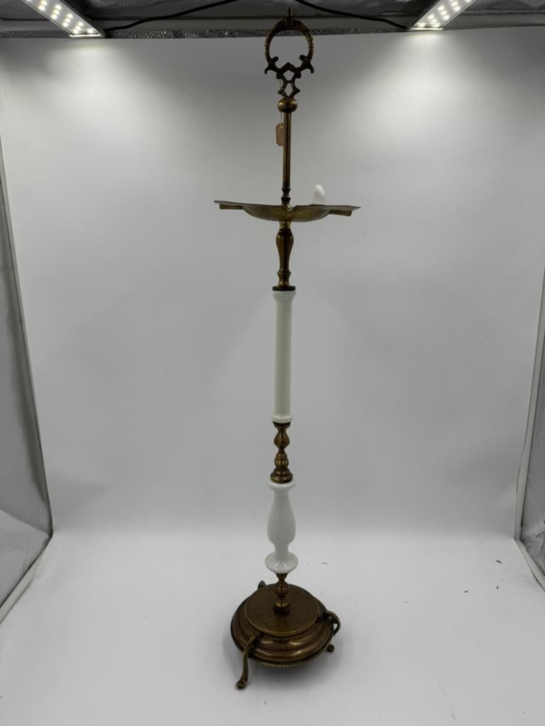 Vintage Hollywood Regency Staande Asbak – Onyx & Messing, Ophalen of Verzenden