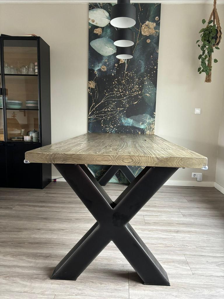 Super mooie stevige eettafel 220 cm x 100 cm, Huis en Inrichting, Tafels | Eettafels, 100 tot 150 cm, 200 cm of meer, Ophalen of Verzenden