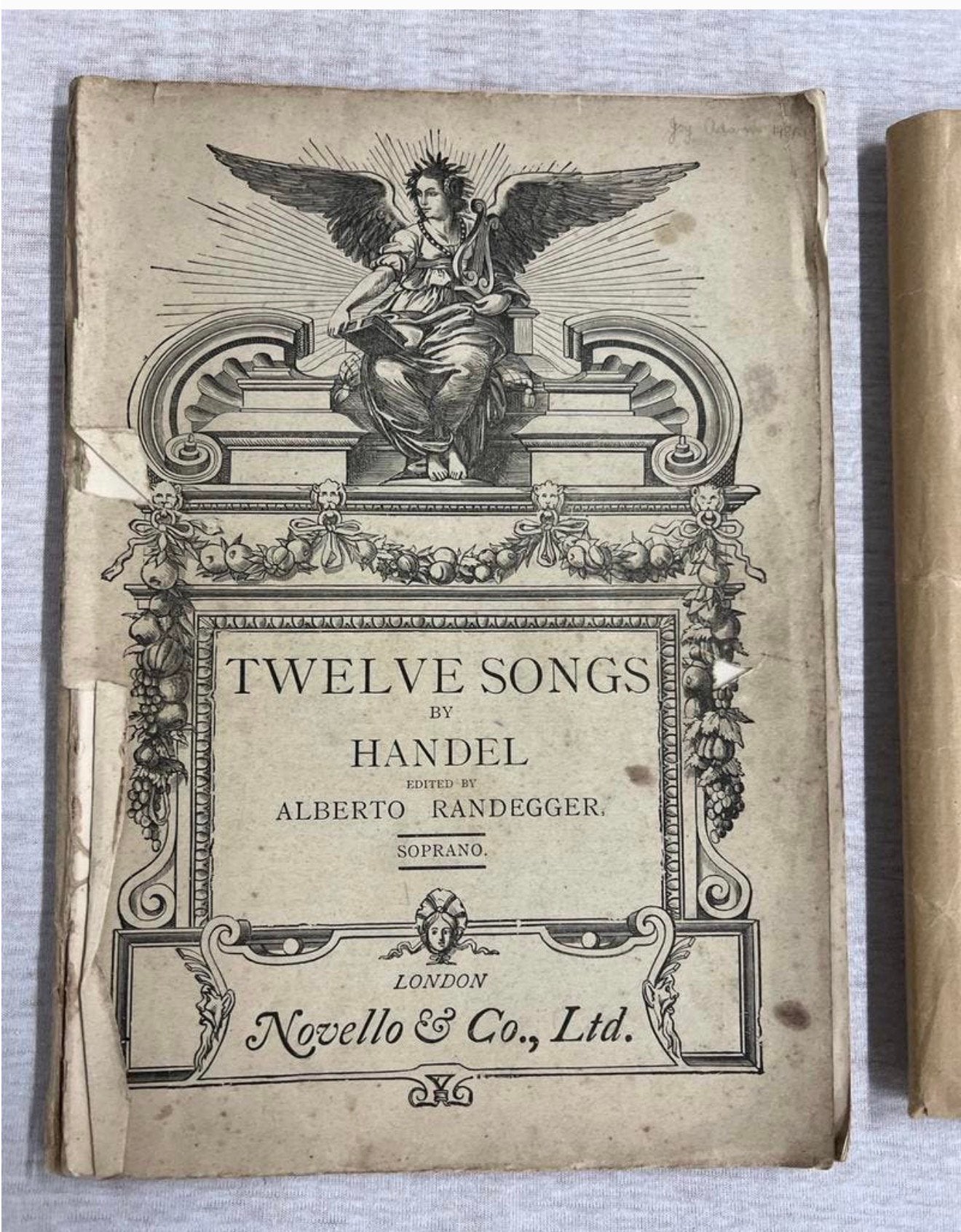 2x antiek notenboek Handel Contralto Randegger novello 1910, Ophalen of Verzenden, Gebruikt, Artiest of Componist, Klassiek