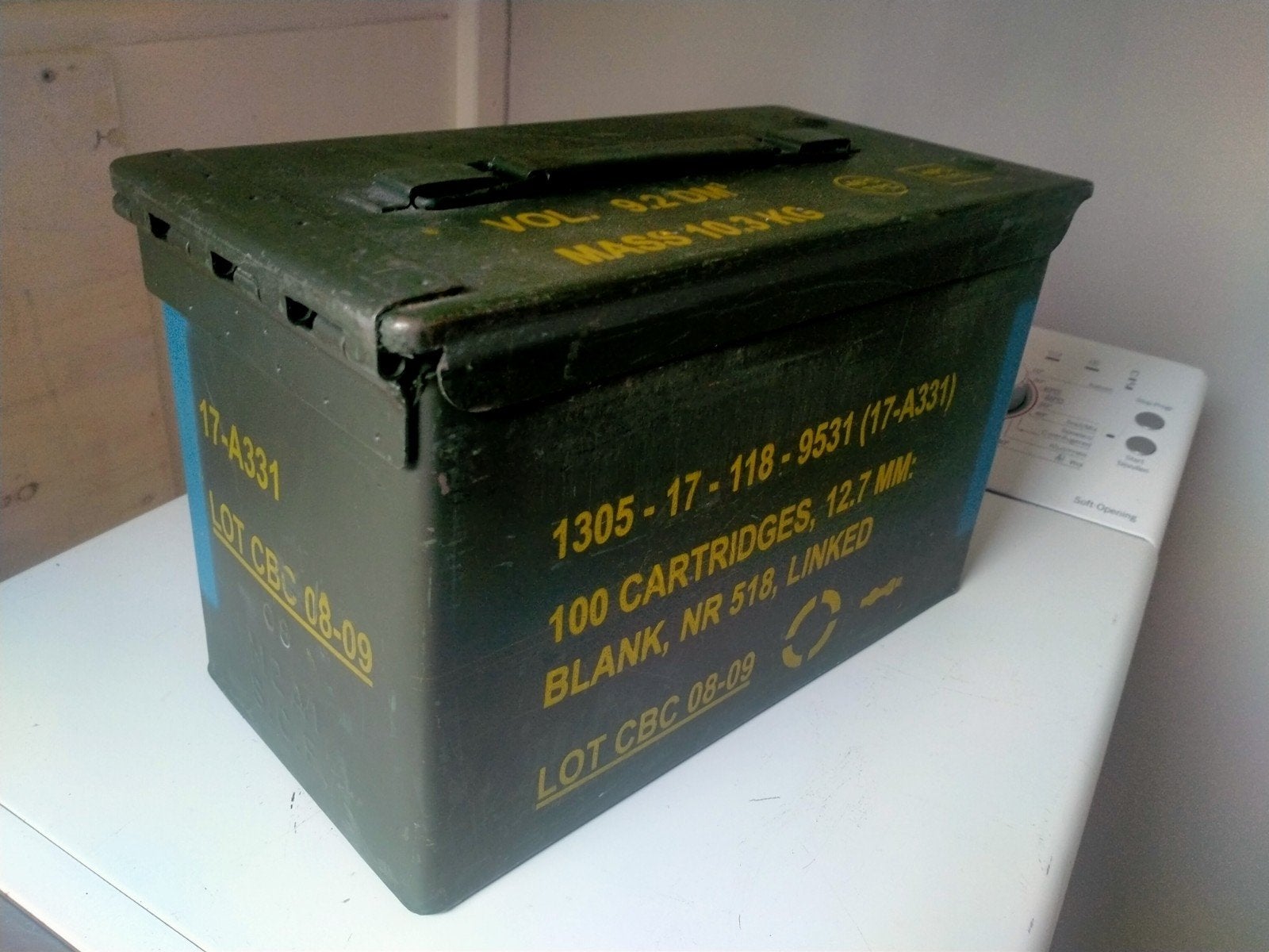 Leeg munitiekistje - Militair groen - 12.7 MM, Verzamelen, Militaria | Algemeen, Ophalen of Verzenden, Landmacht, Nederland