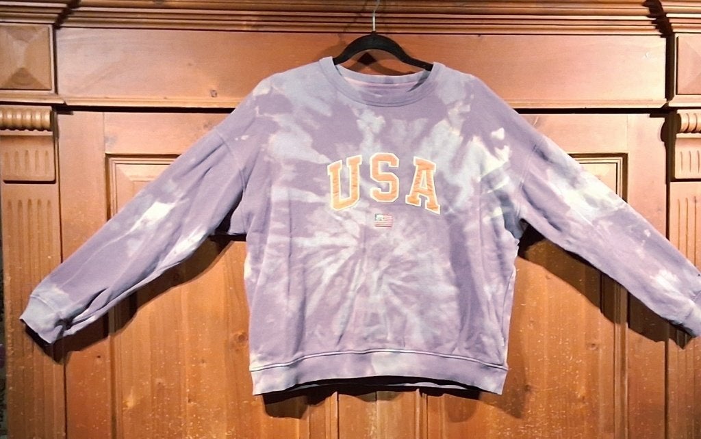 lila tie dye trui USA L, Ophalen of Verzenden, Zo goed als nieuw, Maat 42/44 (L), Paars