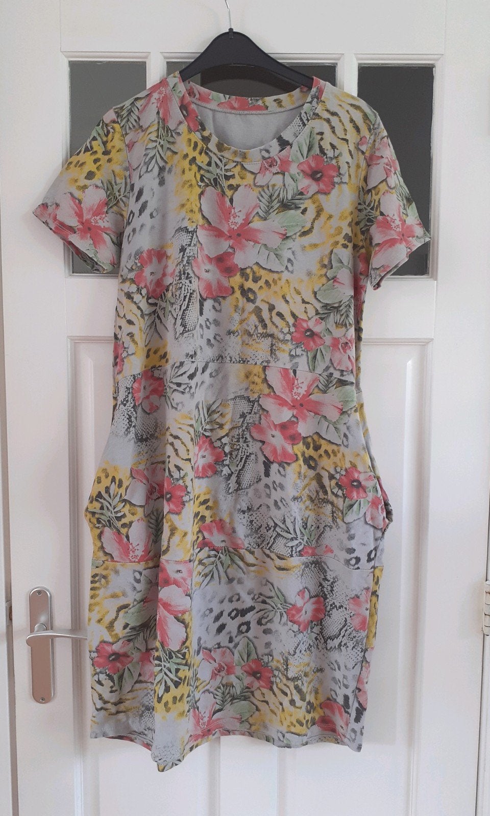 Made in Italy jurk van katoenen joggerstof maat XL, Made in Italy, Overige kleuren, Maat 46/48 (XL) of groter, Ophalen of Verzenden