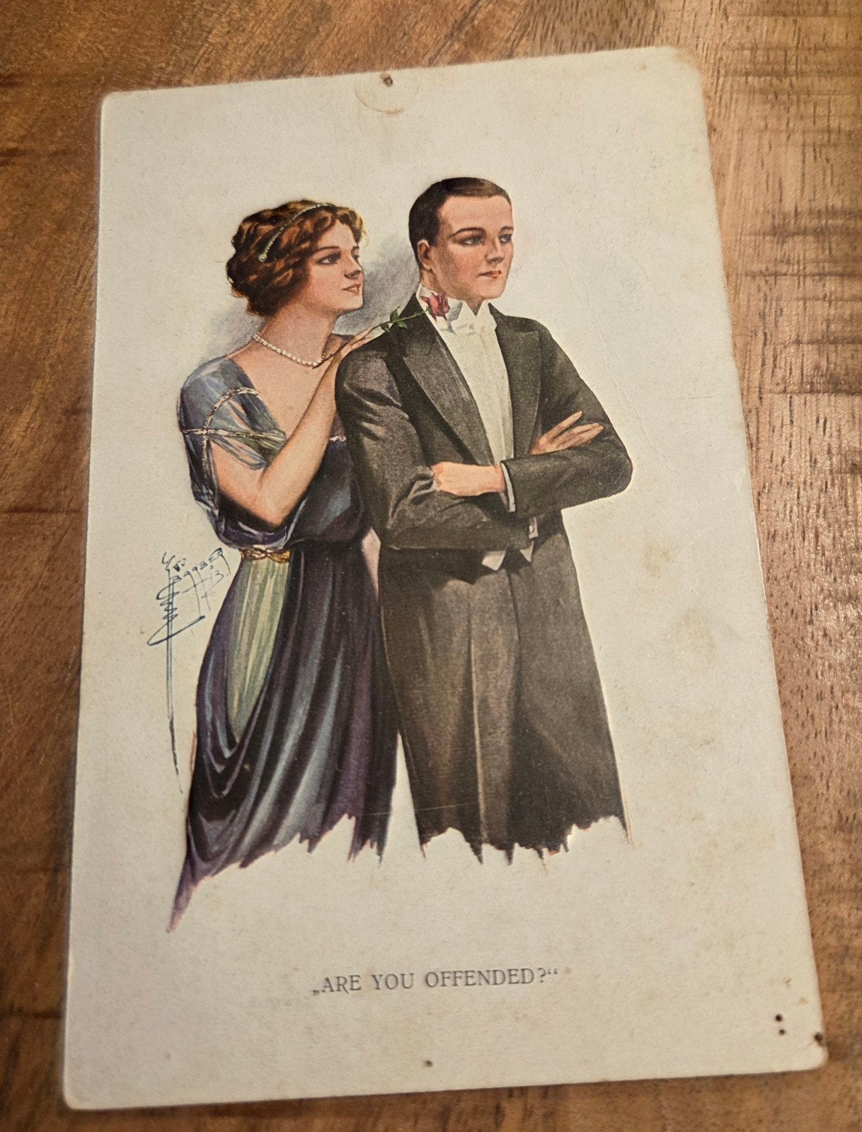 Antieke Ansichtkaart: 'Are You Offended?' - Gelopen 1914, Verzamelen, Verzenden, Voor 1920, Gelopen, Overige thema's