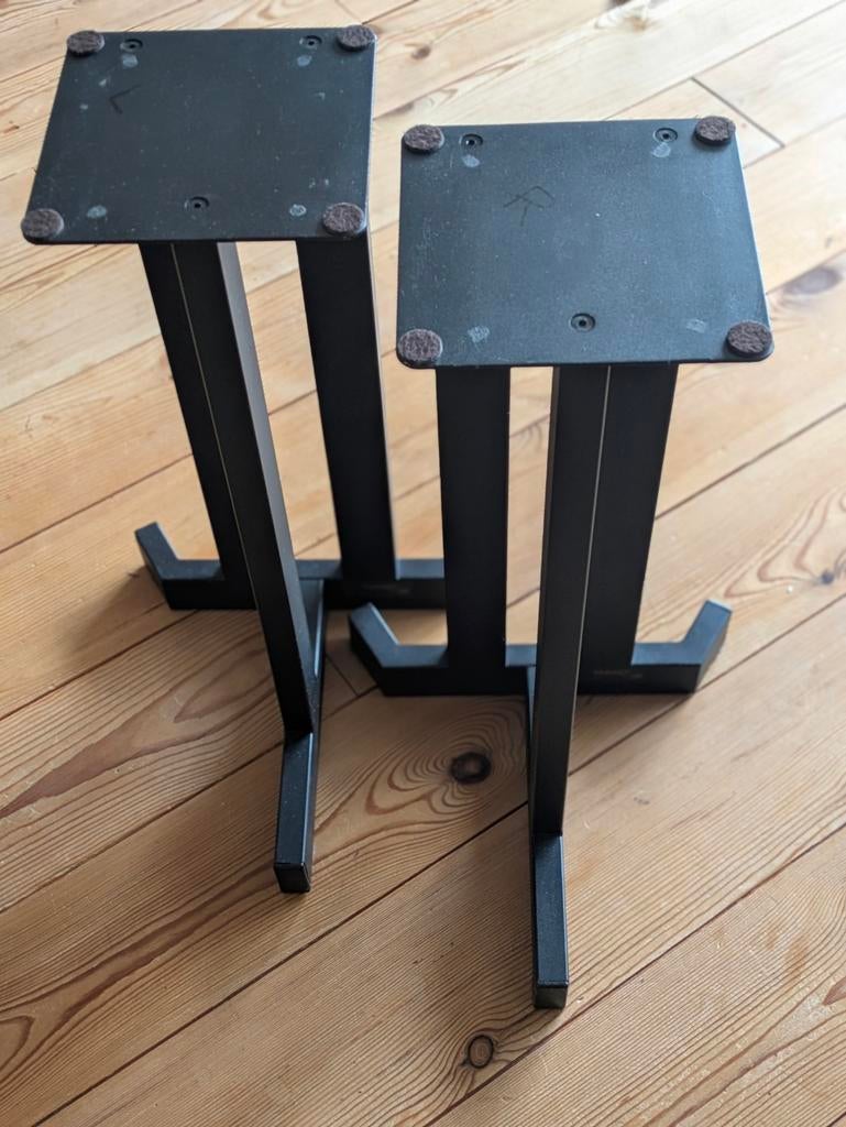 Vintage Target luidsprekerstandaards, gepoedercoat staal, Overige merken, Overige typen, Ophalen of Verzenden, Zo goed als nieuw