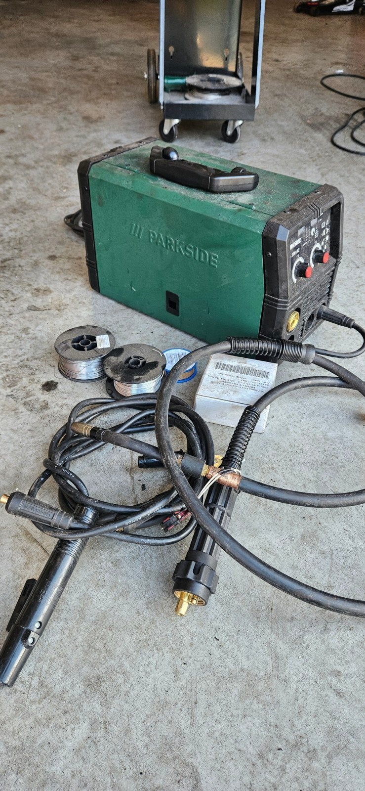 Parkside MIG lasapparaat met defecte toort, Ophalen of Verzenden, Nieuw, 150 tot 250 ampère, Co2