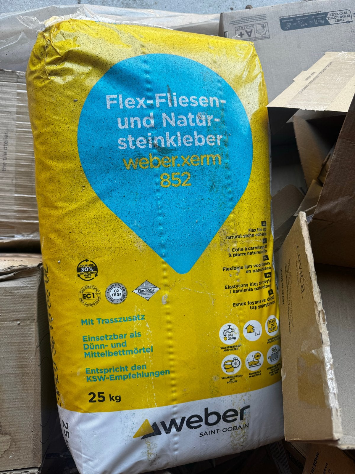 2 zakken Weber flex tegellijm binnen/buiten, Ophalen, Nieuw, Overige typen