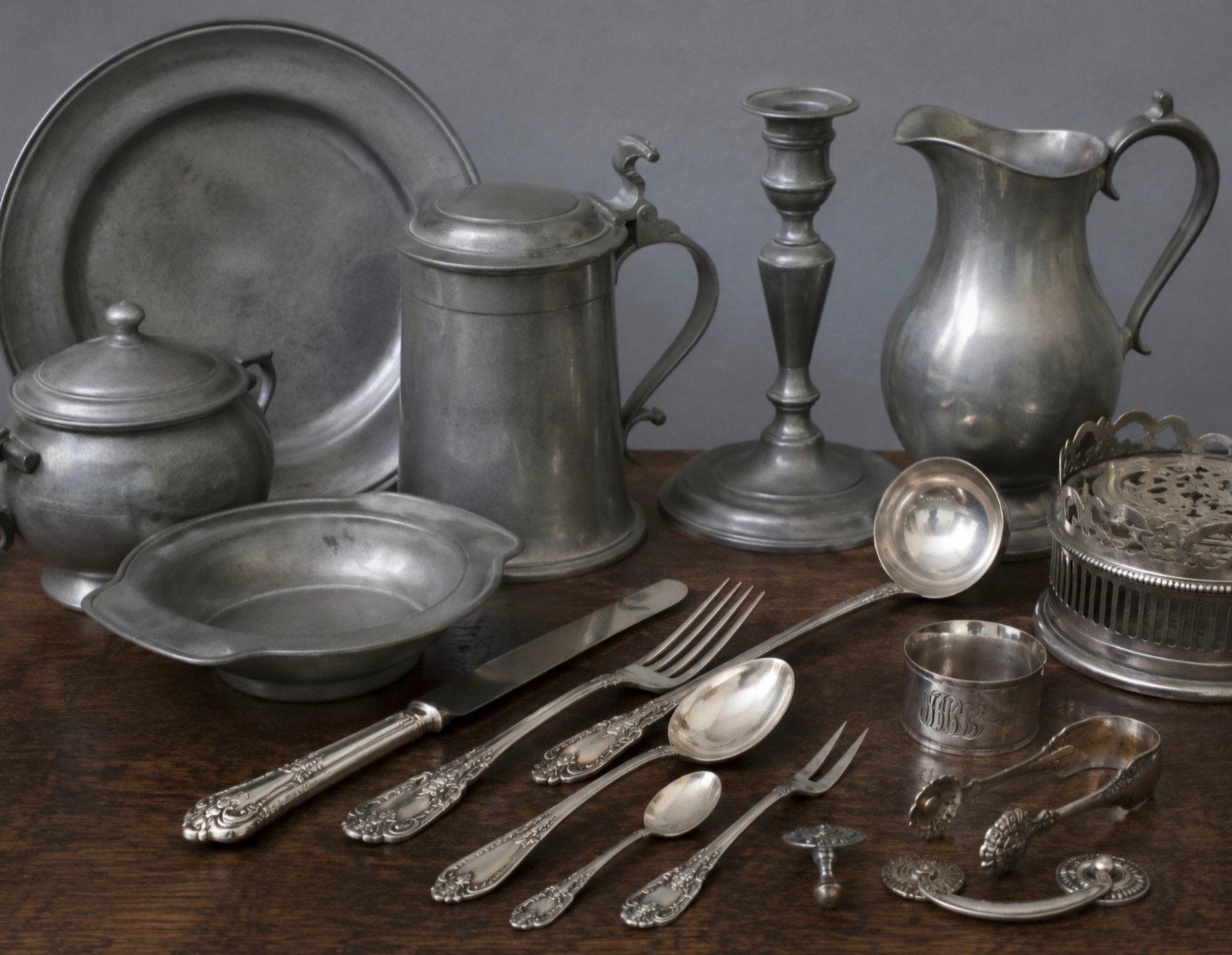 TE KOOP GEVRAAGD: tin, zilver, verzilverd bestek, Ophalen of Verzenden