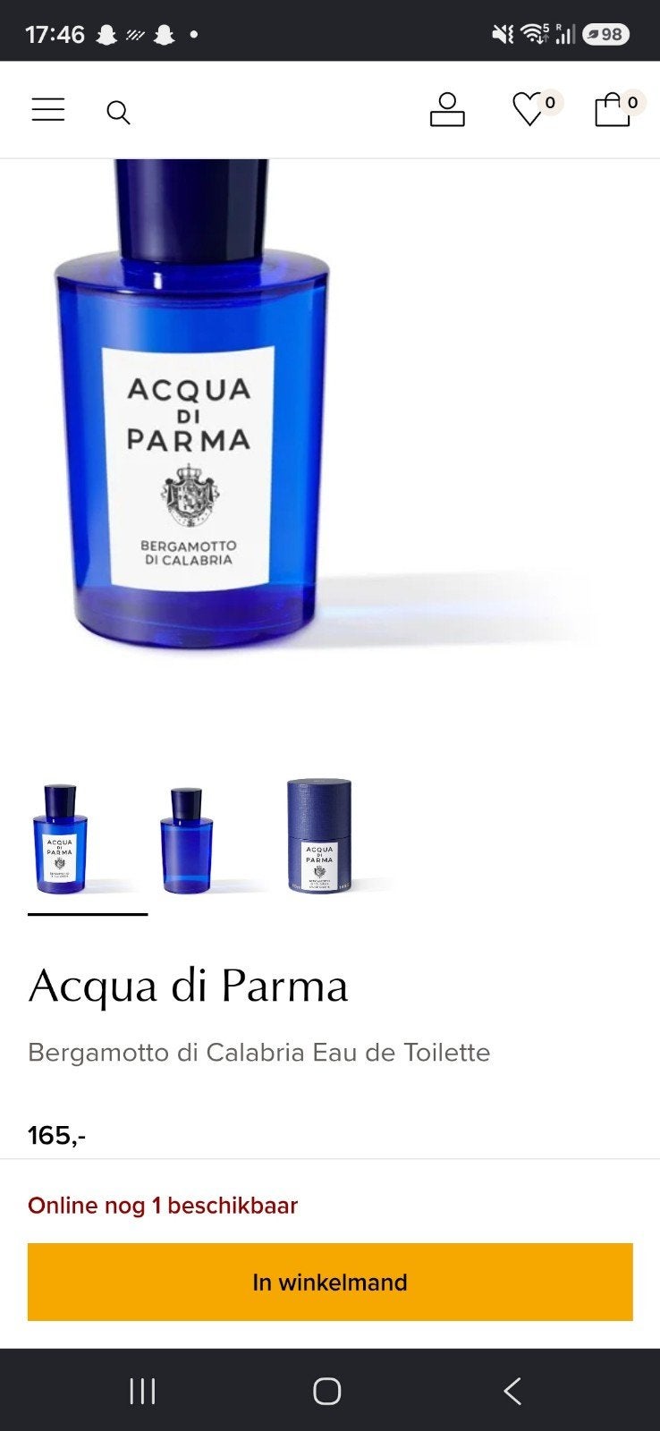 Aqua di parma, Bergamotto Di Calabria 100ml, Ophalen of Verzenden, Nieuw