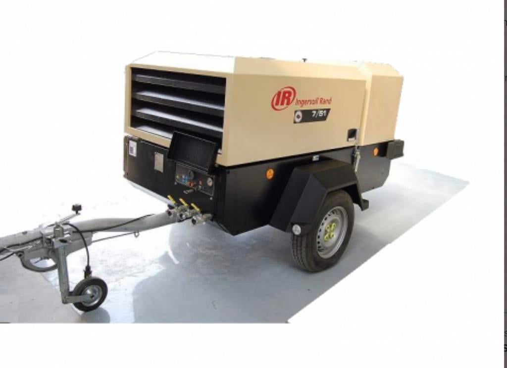 Te huur aanhanger met compressor Ingersoll Rand 5000 l/min, Ophalen