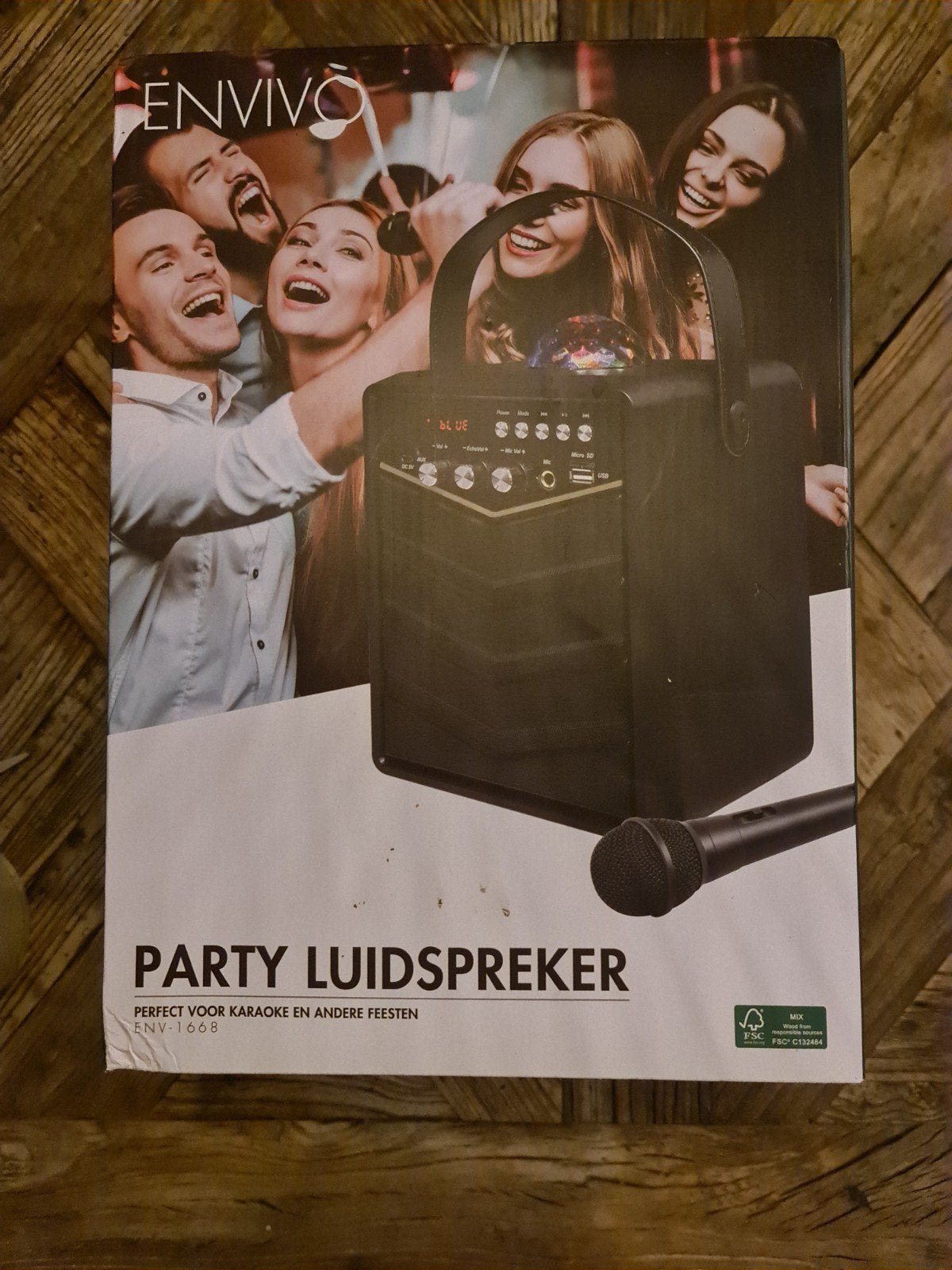 Envivo Party Luidspreker met Bluetooth en Microfoon nieuw, Ophalen of Verzenden, Nieuw, Complete set