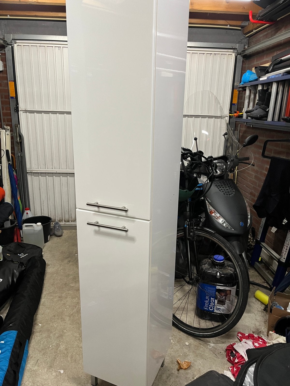 Badkamer kastje hoogglans wit, Huis en Inrichting, Ophalen, (Half)hoge kast, Minder dan 50 cm, Gebruikt