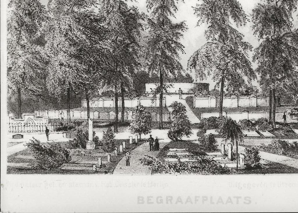 Utrecht Begraafplaats Gem Archief Dienst Litho 1860 Foto, Ophalen of Verzenden, Voor 1920, Ongelopen, Utrecht