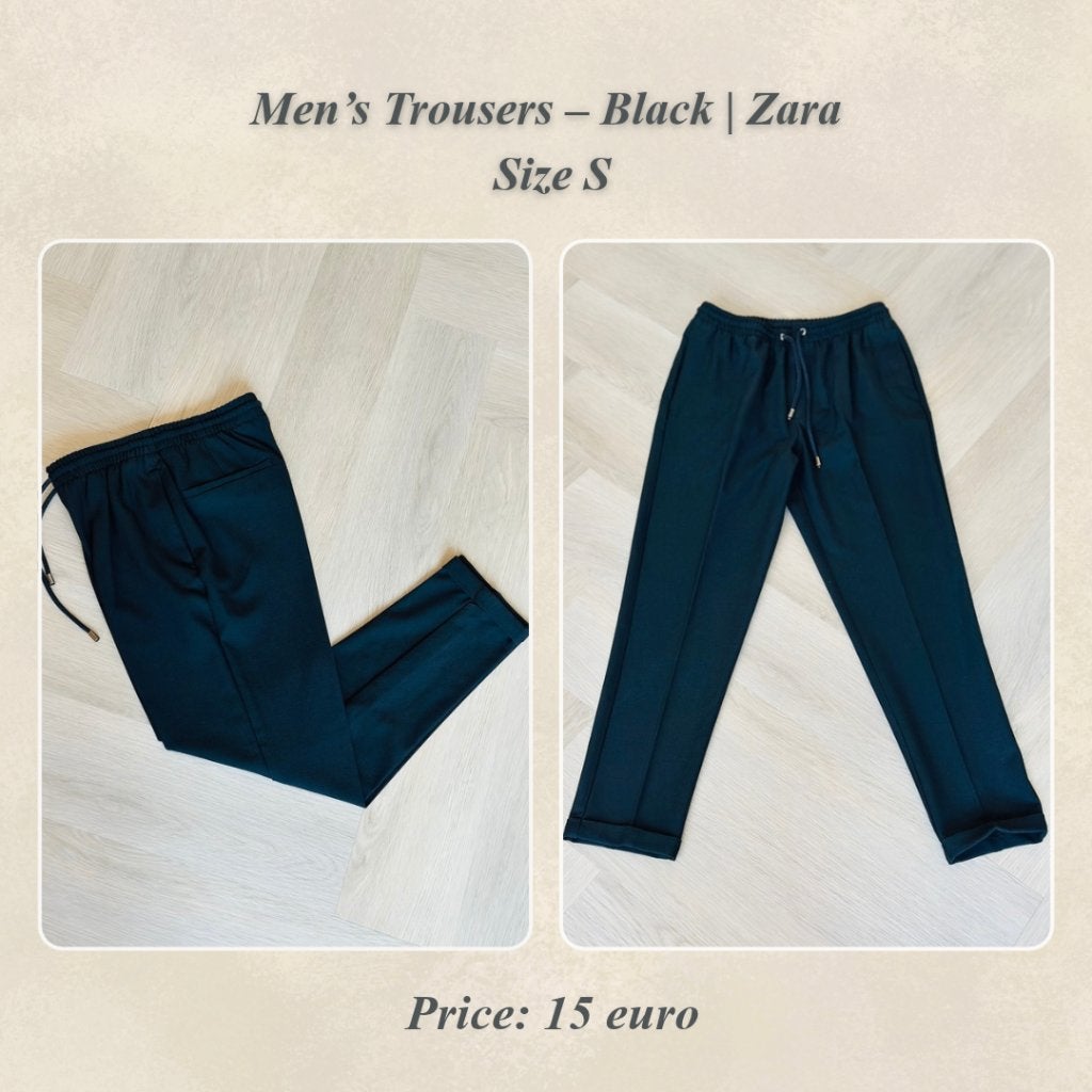 Men’s Black Trousers – Size S | Zara, Ophalen of Verzenden, Zo goed als nieuw, Zwart