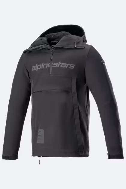 Alpinestars Sherpa Hoodie Zwart Reflex XL met Back Protector, Motoren, Kleding | Motorkleding, Ophalen of Verzenden, Tweedehands