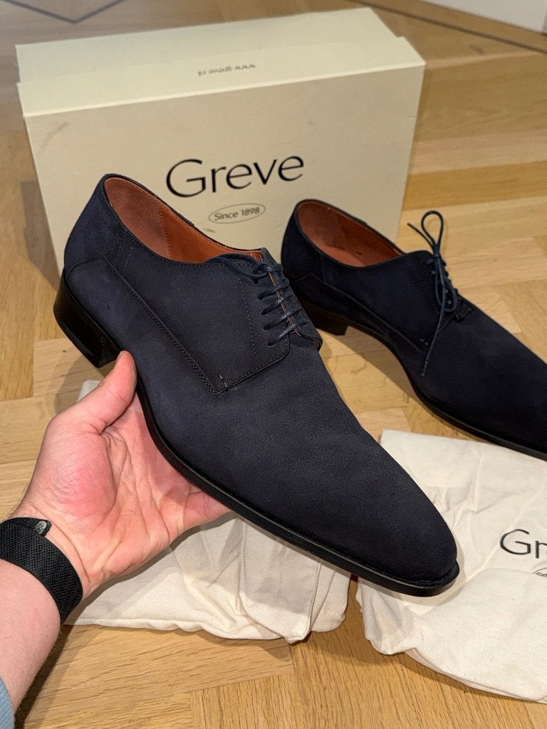 Greve suède veterschoenen - Maat 43 - Nieuw in doos, Zwart, Nieuw, Ophalen of Verzenden, Greve