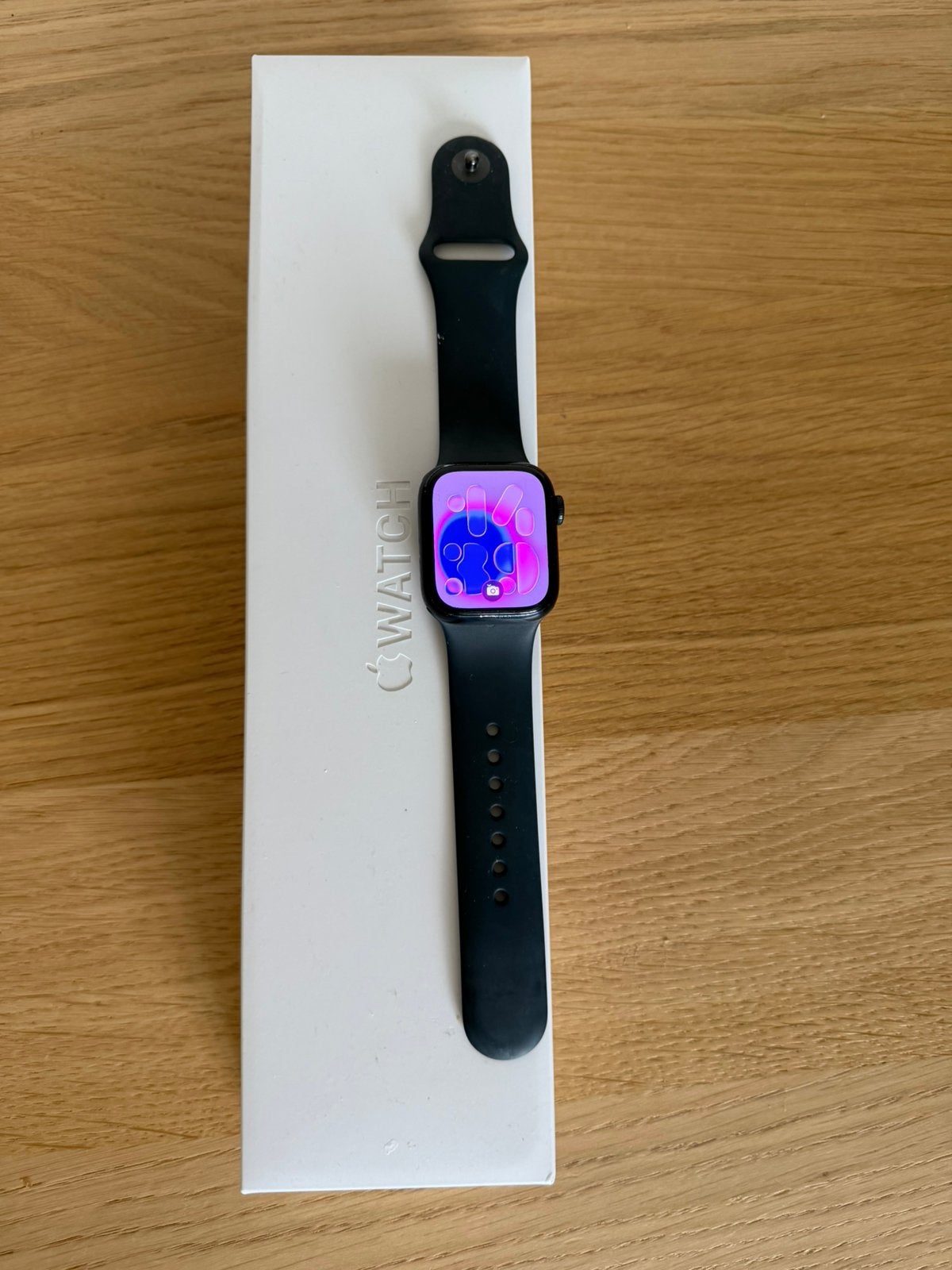 Apple Watch Series 7 41mm met oplaadkabel en doos, Gebruikt, Zwart, IOS, Ophalen of Verzenden