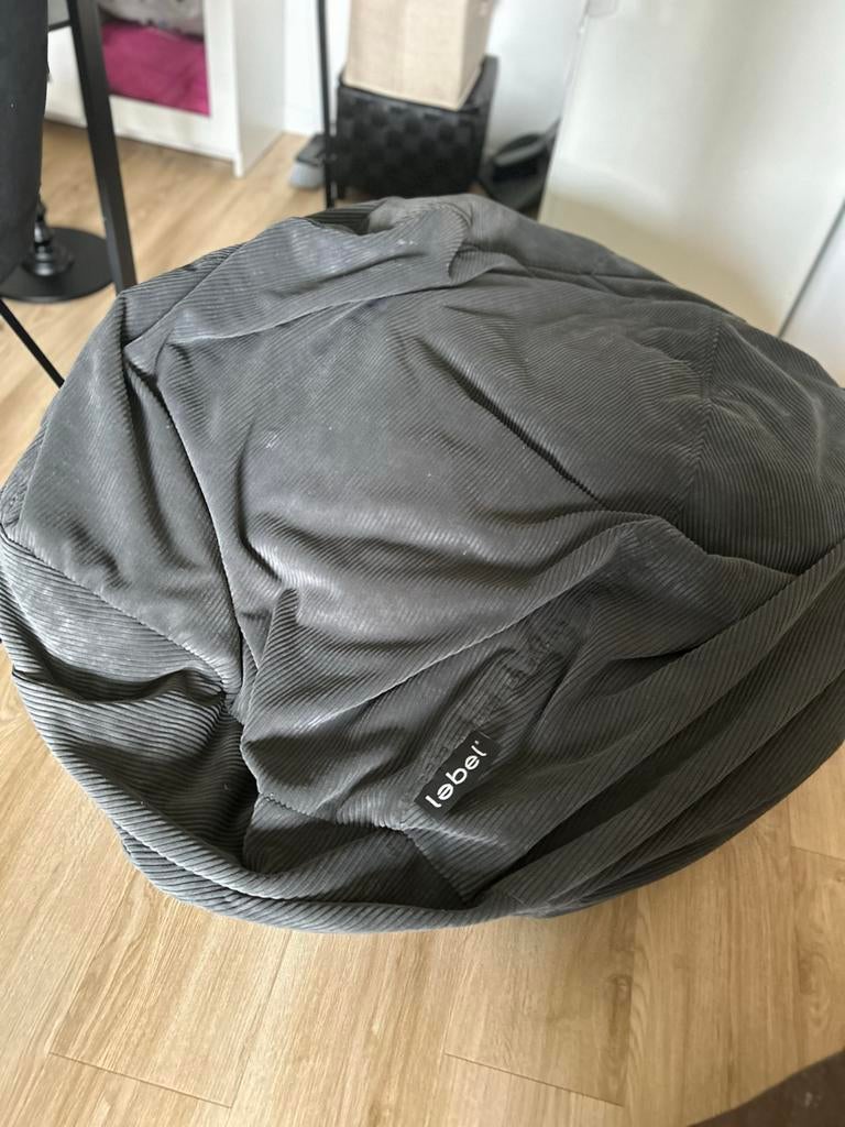 Grijze bean bag Lebel, Huis en Inrichting, Zitzakken, Ophalen, Gebruikt, Grijs, Zitzak