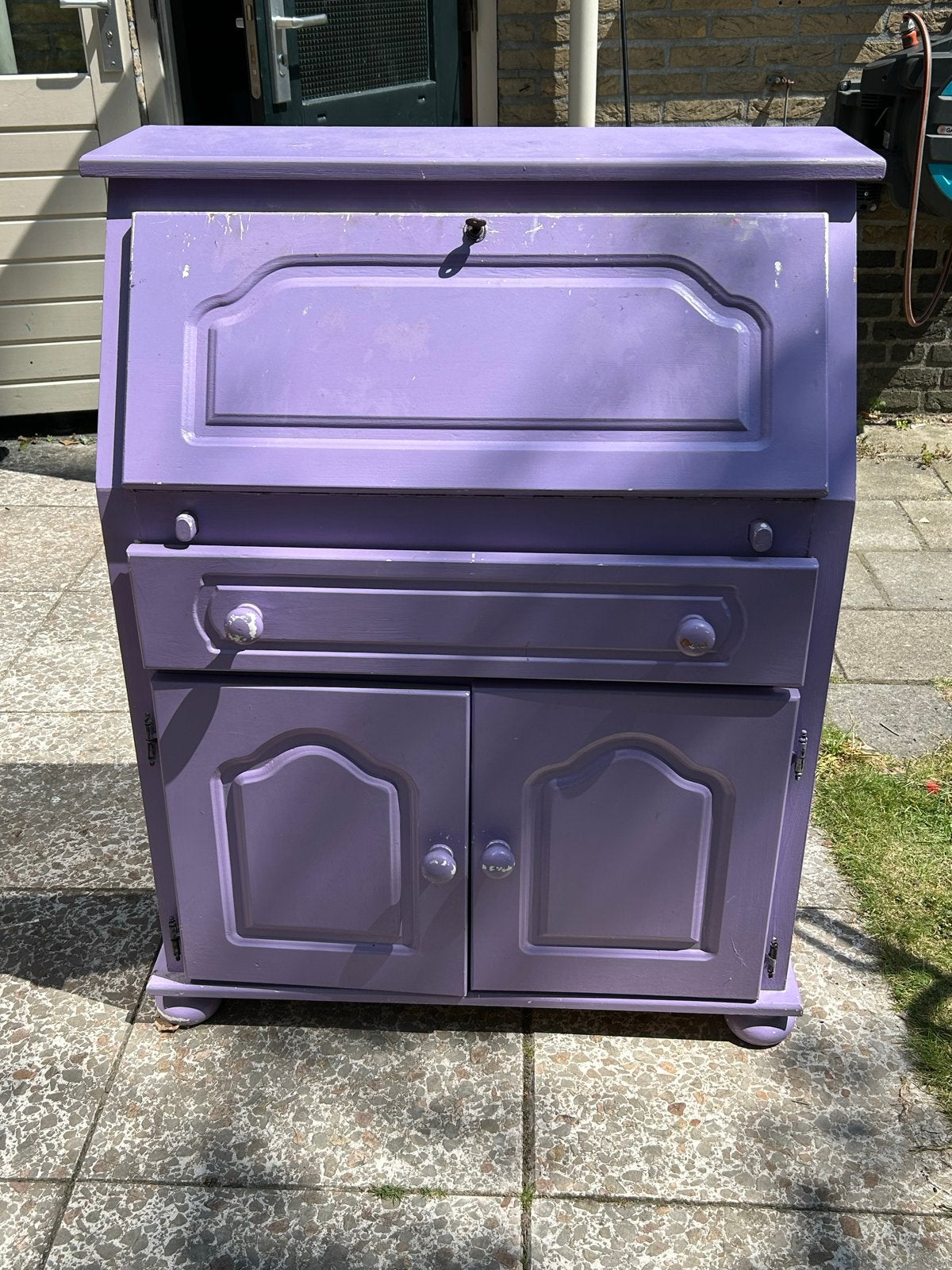 Vintage Secretaire Lavendelpaars, Ophalen, Opbergruimte, Gebruikt, Hout