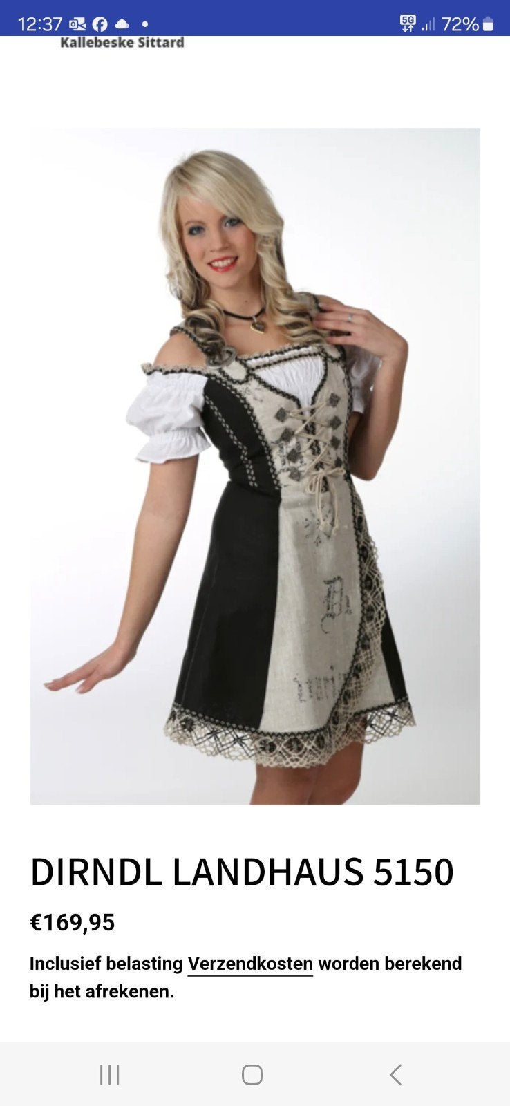Te koop, zo goed als nieuwe Dirndl Landhaus maat 44-46, Ophalen of Verzenden, Zo goed als nieuw, Overige thema's, Kleding