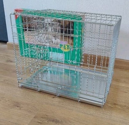 Nieuwe stevige RVS hondenbench / transportbox; L62xB44xH60, Dieren en Toebehoren, Ophalen, Zo goed als nieuw