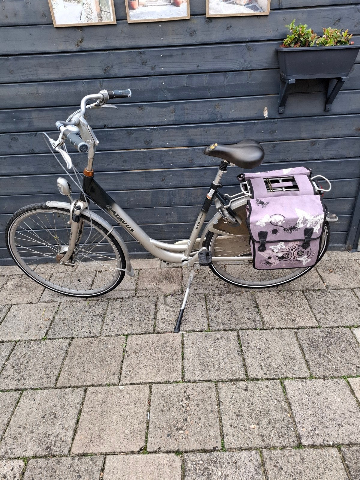 Batavus damesfiets met lage instap en fietstassen, Ophalen, Velgrem, Batavus, 50 tot 53 cm