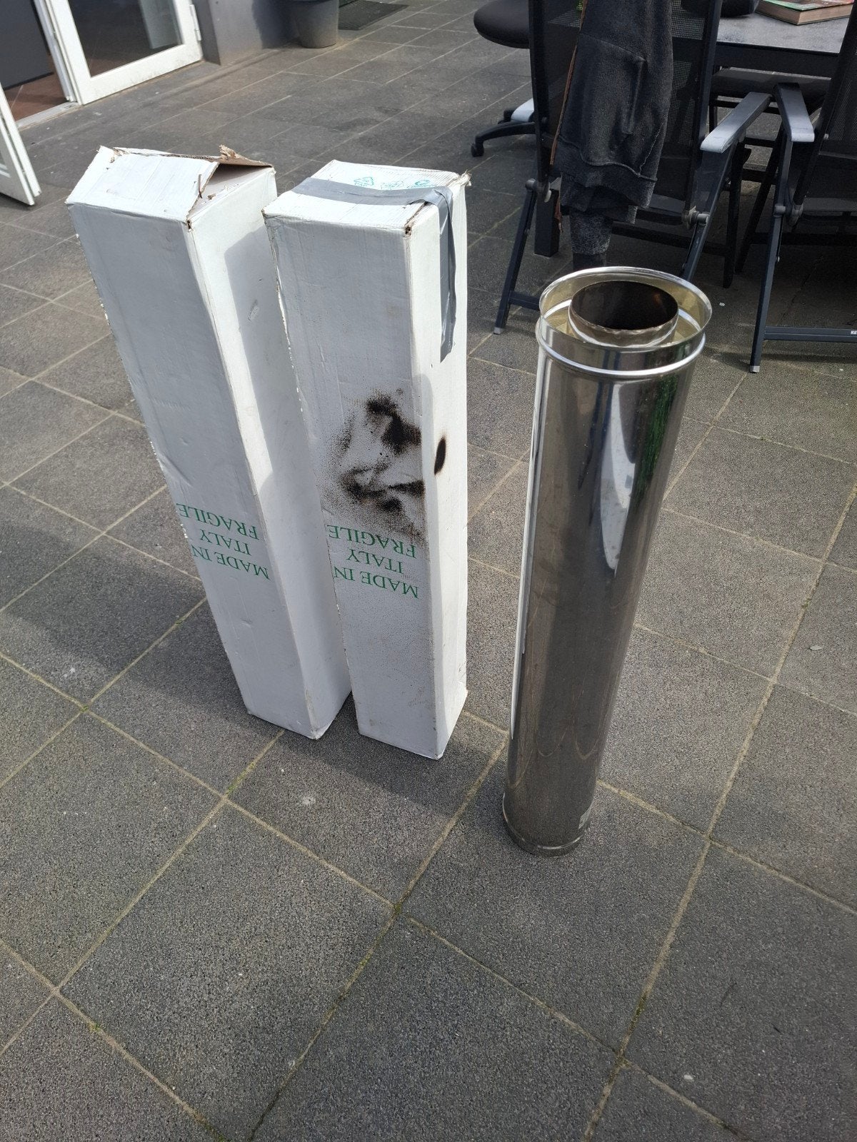 Kachelpijp Openhaard Pelletkachel 3 meter RVS geïsoleerd, Huis en Inrichting, Ophalen, Nieuw, Hout, Houtkachel