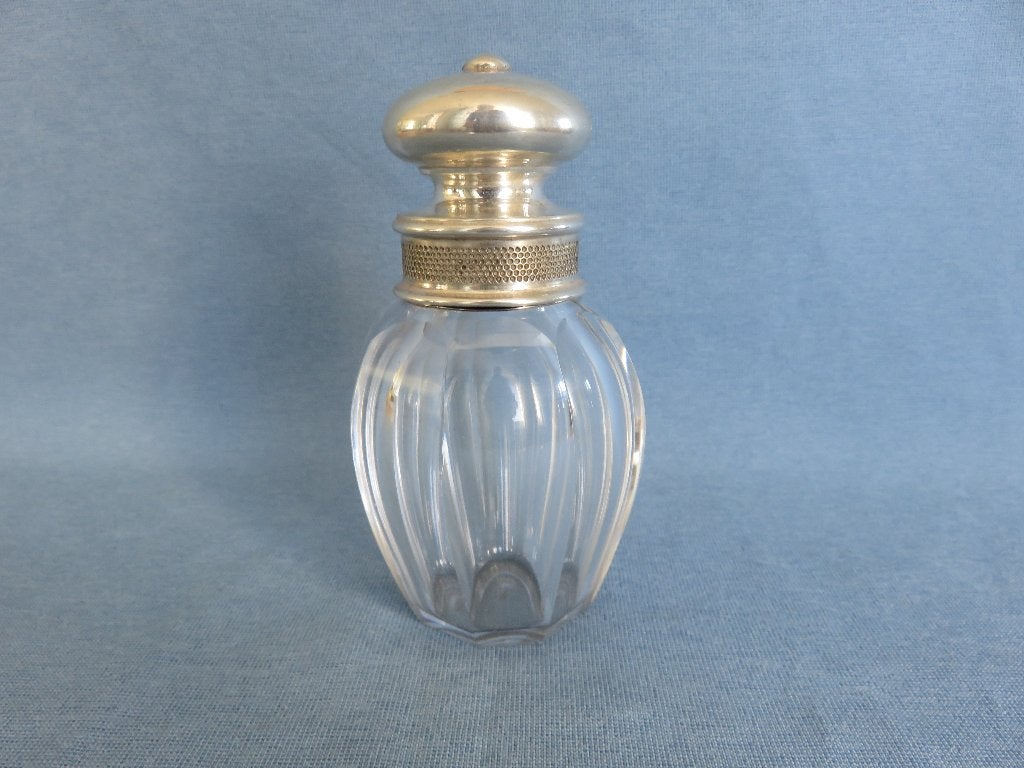 Antieke theebus in kristal/glas en zilver – ca. 1900, Ophalen of Verzenden