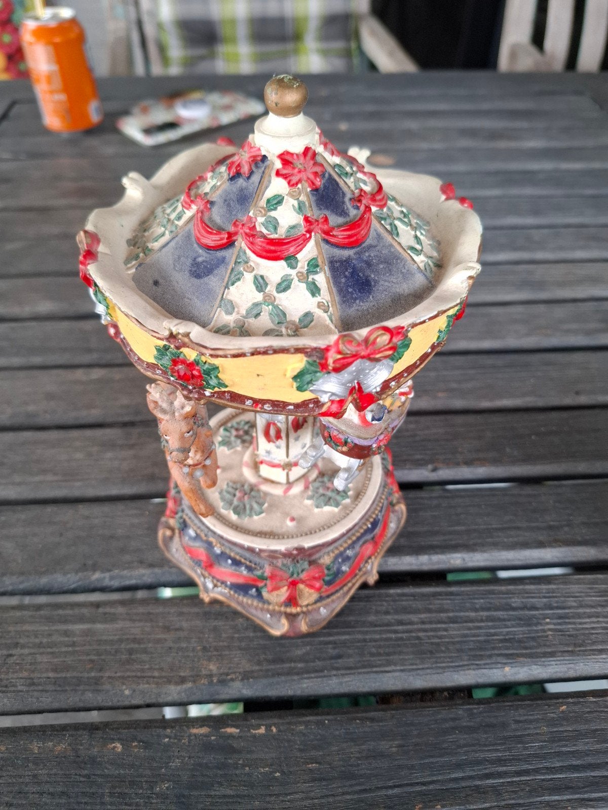 oude muziek doos kerst carrousel, Diversen, Kerst, Ophalen, Gebruikt