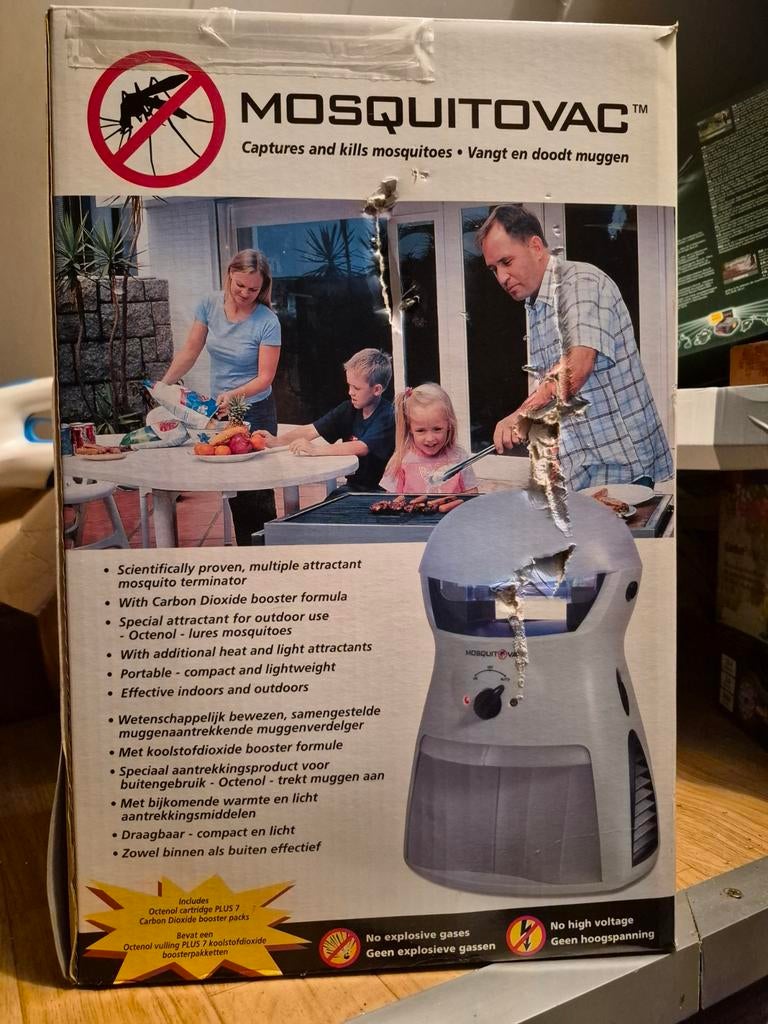 Mosquitovac vangt en dood muggen. Nieuw met navulling, Tuin en Terras, Ophalen of Verzenden, Nieuw