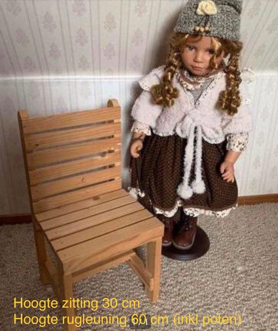 Houten Peuter/Kleuter of poppen Stoel - Zithoogte 30 cm, Ophalen, Gebruikt, Stoel(en)
