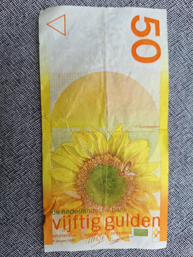 50 Gulden Zonnebloem Biljet 1982, Postzegels en Munten, Munten | Nederland, Ophalen of Verzenden, Koningin Beatrix, 50 gulden