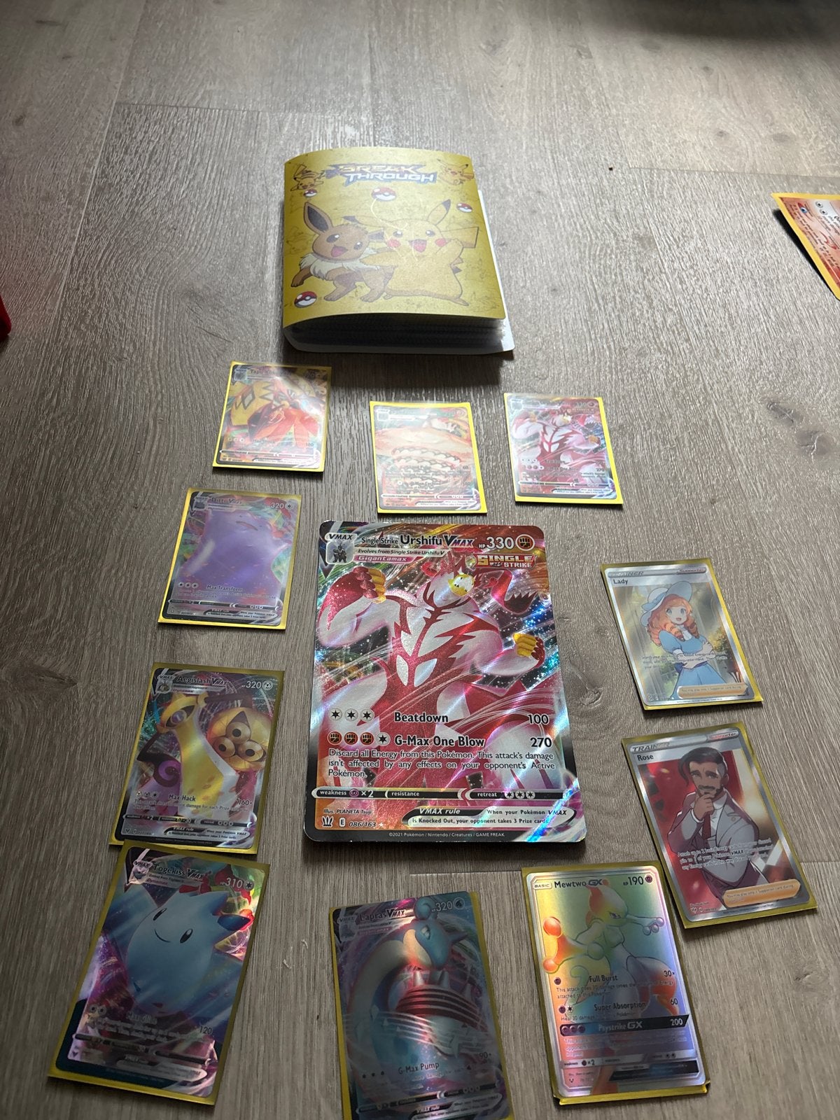 Pokémon Kaarten Collectie - VMAX, GX, Full Art met map, Gebruikt, Foil, Meerdere kaarten, Ophalen of Verzenden