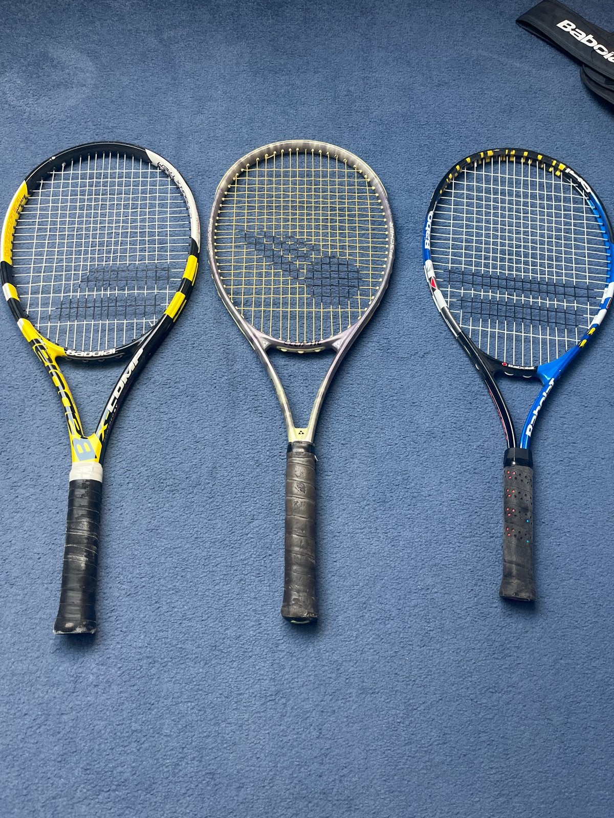 3 squash rackets met Babolat hoes, Ophalen, Gebruikt, Racket, Babolat