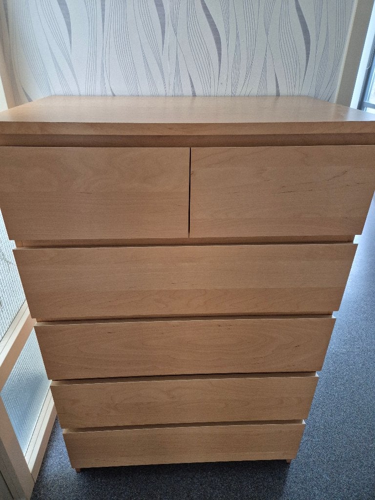 IKea Ladekast met 6 laden, Ophalen, Gebruikt, 5 laden of meer, 100 tot 150 cm