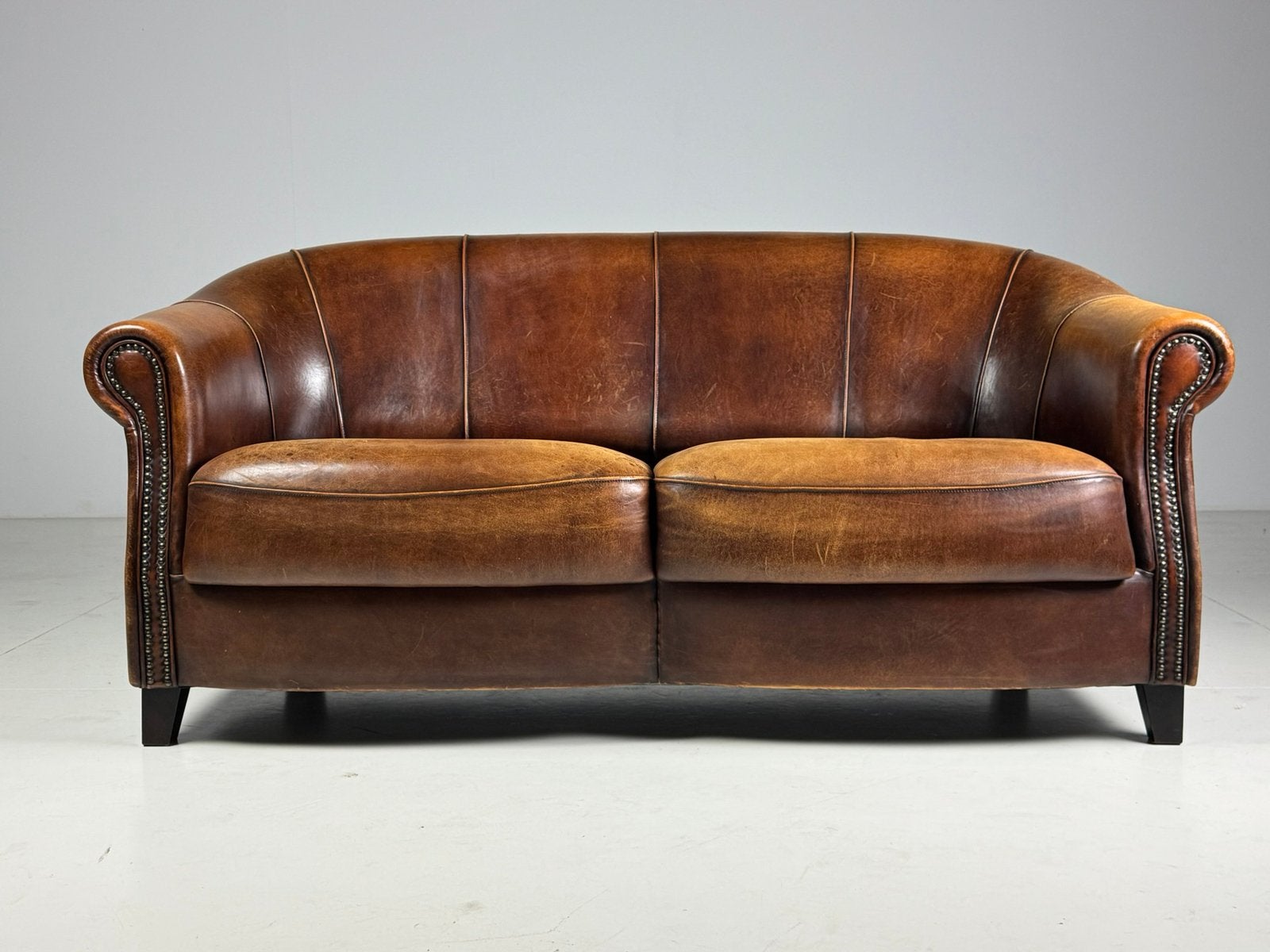 Schapenleren bank Joris klassiek, 75 tot 100 cm, Ophalen of Verzenden, 200 tot 250 cm, A