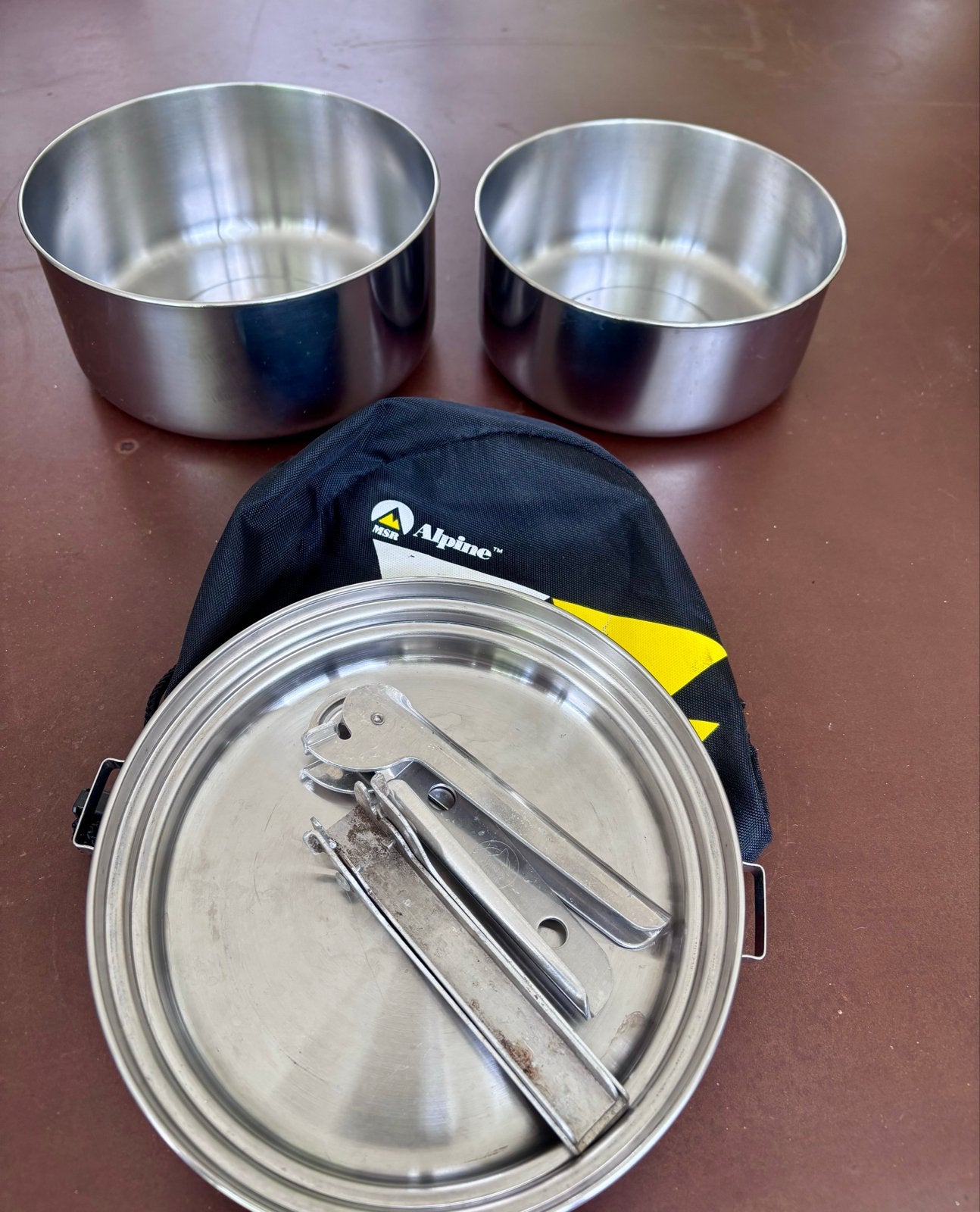 Compacte 2-delige camping pannenset - MSR Alpine, Caravans en Kamperen, Kampeeraccessoires, Ophalen, Gebruikt